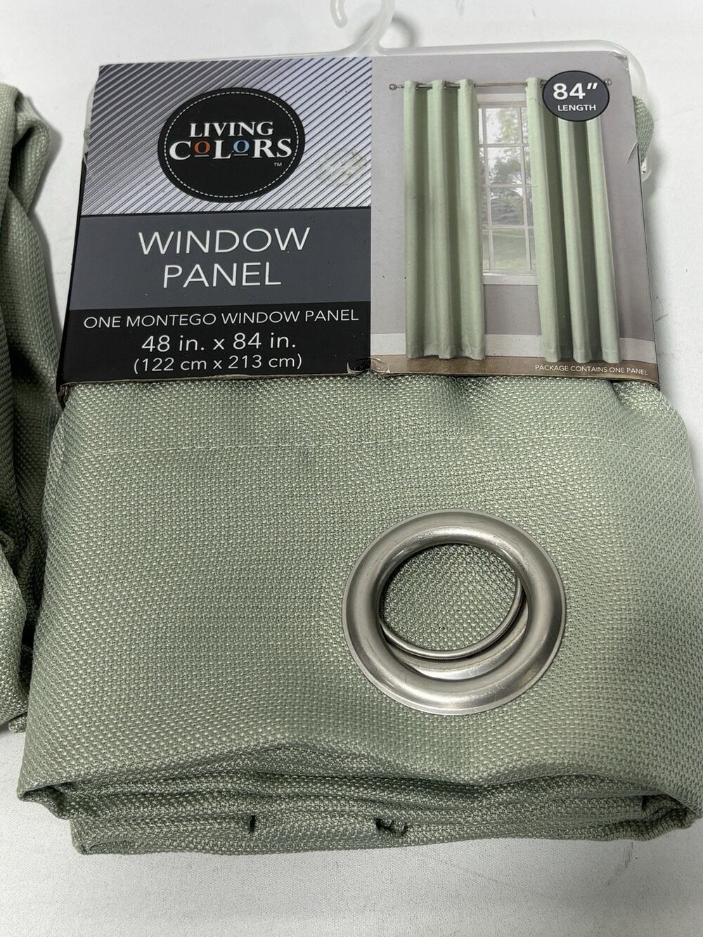 Living Colors Montego Curtain Panel 48x84 Sage Green Grommet Set of 2